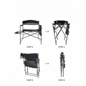 Nueva Silla de Maquillaje Plegable de Metal Ligera y Moderna, Silla de Director, Taburete de Bar con Múltiples Espacios de Almacenamiento para Viajes - Product Image 3