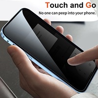 Casing ponsel bingkai aluminium magnetik tahan guncangan, casing kaca Tempered dua sisi bingkai aluminium logam untuk iPhone 16 17 Pro
