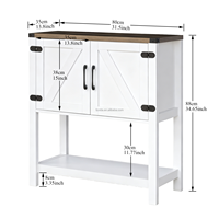 Table console moderne en bois blanc avec 2 casiers - Rangement multifonctionnel Facile à nettoyer Meubles de salon pour la maison et l'hôtel