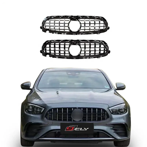 Grille de voiture avant ABS pour 2020 + <span class=keywords><strong>Mercedes</strong></span> Benz Classe E W213 Mise à niveau GT <span class=keywords><strong>A</strong></span>-<span class=keywords><strong>MG</strong></span> Style GTR Grille de voiture Noir Argent Grille - Product Image 1