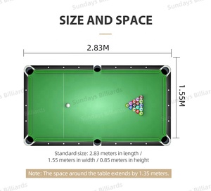 Tavolo da Biliardo Professionale da 9 Piedi con Piano in Ardesia di Grado Torneo, Marca Sundays - Product Image 5