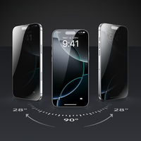 Film de protection d'écran de téléphone en verre trempé 9H 2.5D anti-espion, très vendu, pour iPhone 17 16 15 Pro Max