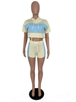 Ensembles deux pièces décontractés pour femmes, sweat à capuche court et short de motard, tenues d'été, vêtements tendance, nouvelle collection