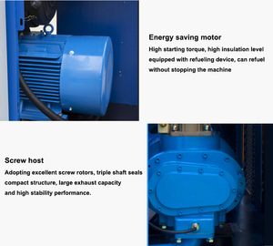 Compresor de aire portátil de acero del tornillo del secador del inversor de poco ruido 7.5kw con motor del PLC accionado por gas - Product Image 6