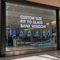 Écran LED transparent sur mesure pour vitrine de banque, affichage publicitaire sur fenêtre