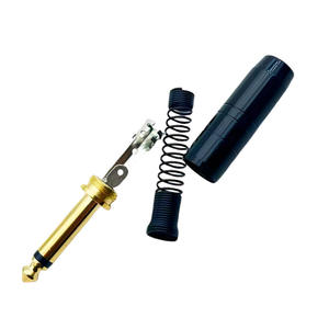 Conector de audio mono de 6,35 mm, conector de metal para guitarra, bajo, cable de instrumento, conector de audio negro - Product Image 1