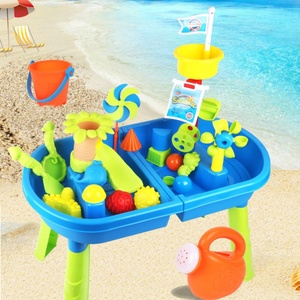 Table de jeu aquatique et de sable en plastique pour enfants, grand modèle circulaire, pour intérieur/extérieur, avec outils de creusement - Product Image 3