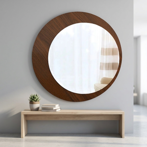 Sheeraz International Elegant Customized Minimalistic Round Shape Wooden Wall <b>Mirror</b> High Quality for Elegant Wall Decor - Product Image 1
