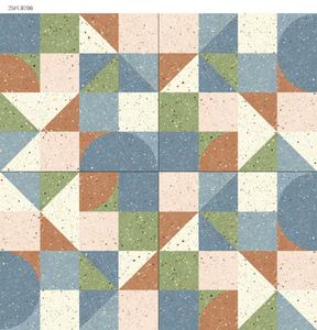 Carrelage en porcelaine de qualité supérieure, effet terrazzo bleu moderne, finement sculpté en 3D, antidérapant, résistant aux acides, résistant à l'usure, application murale et au sol - Product Image 3