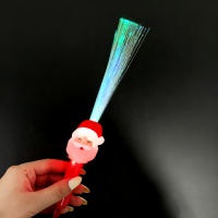 Bâtons lumineux LED à fibres optiques clignotants, bâton lumineux LED bonhomme de neige à fibres optiques, baguette lumineuse à piles pour enfants, cadeau de fête de Noël