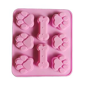 BPA gratis all'ingrosso 8 fori stampa zampa cane a forma di osso di torta stampi in Silicone cioccolato stampi e caramelle stampi - Product Image 1