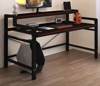 Bureau de jeu en forme de L pour ordinateur PC, table de jeu bon marché, rose, noir, grand bureau d'ordinateur pour jeux