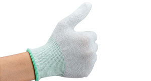 Gants de travail antistatiques ESD, compatibles écrans tactiles, avec bouts des doigts en PU, tricotés sans couture, pour assemblage électronique en salle blanche, certifiés CE - Product Image 5