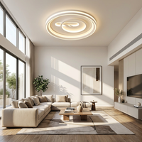 Plafonnier LED moderne à accent lumineux, lampe circulaire de luxe pour salon contemporain, chambre à coucher, décoration intérieure de la maison, éclairage