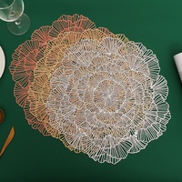 Hongbo — set de napperon métallique en vinyle, en forme de fleur, feuille de Ginkgo, pour décoration de Table, à usage quotidien, PVC