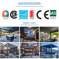 Persianas Motorizadas de Aluminio para Pérgola, Ecológicas, para Balcón, Jardín, Pabellón, Color Personalizable, Control Remoto, Recubrimiento en Polvo