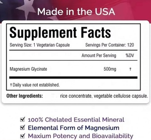 Magnesio Glicinato Personalizado, Calcio, Magnesio, Zinc, Vitamina D, Óxido, Treonato, Malato, L-Treonato, Complejo de Citrato de Magnesio para Adultos - Product Image 5