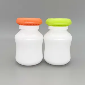 Plastik-Medizinflaschen leere Vitamin-Supplementflaschen HDPE-Kunststoff mit Trocknungsmittelkappen 200 ml Lebensmittelpille-Flasche
