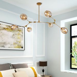 Isola della cucina di Illuminazione A Sospensione In Metallo Ottone Pendenti del Lampadario a bracci Per La Struttura Hotel Casa Moderna Led Lucciola Luce Oro Nube - Product Image 4