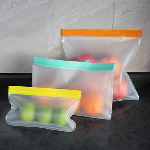 Reusable Stand up Pouch Gravure Printed Silicone Food Storage <b>Bag</b> with EVA Plastic Zipper for Fresh Fruits and Vegetables - Product Image 2