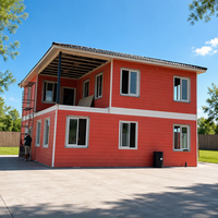 Maison conteneur empilable préfabriquée à 2 étages de 20 pieds, dortoir pour travailleurs, villa, panneau sandwich, boutique moderne, personnalisée, résistante au vent