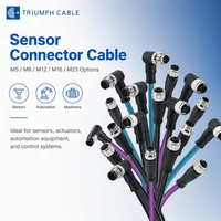 Kabel Konektor OEM Tahan Air IP67 M9 2/8 Pin Kabel Ekstensi Lurus/Sudut (PVC/PUR) Kabel Sensor Robotik untuk Phoenix