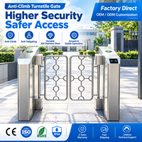 Système de contrôle d'accès avec scanner RFID et QR, Portillon pivotant rapide, Portillon pivotant anti-escalade OEM, Entrée haute sécurité