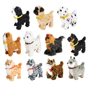 Chien en <span class=keywords><strong>peluche</strong></span> électrique HTL avec sac à dos de transport, jouet interactif pour enfants, qui marche et aboie, contrôle tactile - Product Image 3