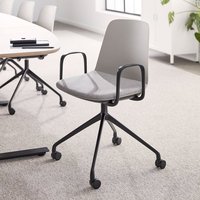 Chaise de travail de travail de bureau pivotante de visiteur coûteux avec des bras de roulette