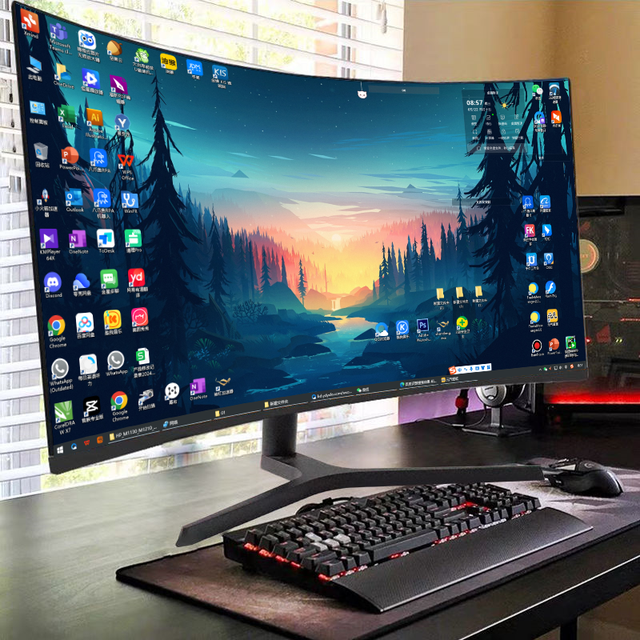 Wholesale 27 Pulgadas 15 19 24 Inch Curved 4k 140hz 144hz 1440 Lcd Monitor Office Desktop Gamer Computer Monitor for Pc