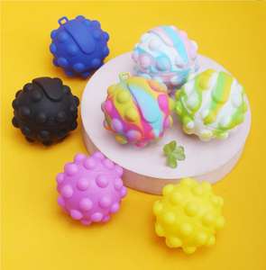 Kustom cetak Logo dapat digunakan kembali 3D pelangi silikon Pop Fidget bola Promosi penghilang stres mainan untuk anak perempuan populer VK - Product Image 4