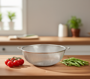 Passoire en acier inoxydable 34x10,5 cm, maille fine, passoire de cuisine, passe au lave-vaisselle - Product Image 2