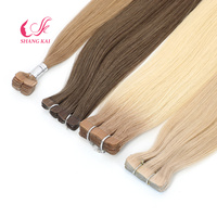 Haute Qualité Remy Mini Fleur Bande Extensions De Cheveux Super Double Dessiné Réel Bande Brun Couleur Double Dessiné Réel Bande Extensions
