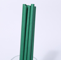Pailles en papier biodégradables pour Cocktail, 25 pièces, 8mm de couleur vert foncé, feuilles d'arbre