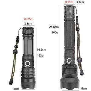 <span class=keywords><strong>BAHE</strong></span> haute puissance Xhp70.2 Usb Rechargeable télescopique Zoomable affichage de la puissance lampes de poche Led 5000 lumens main torche lumière - Product Image 1