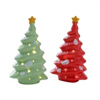 Cadeau de Noël : Mini Arbre de Noël en Céramique de Luxe Lumineux avec Étoile au Sommet, Idéal pour les Nuits de Noël
