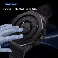 FOXBOX-Reloj de cuarzo de moda para hombre, reloj de silicona con superficie sin Espejo, puntero de desplazamiento creativo, relojes impermeables para hombre