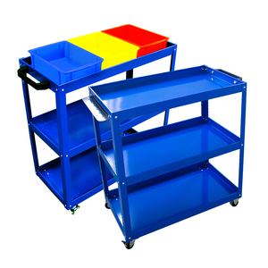 LEADLOONG Carro de herramientas rodantes de <span class=keywords><strong>3</strong></span> niveles Carro de servicio industrial Carro de utilidad de acero resistente Diseño de organizador de herramientas para garaje - Product Image 6