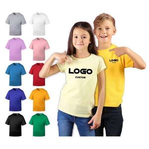 Free Sample Custom Logo Factory Summer Wholesale Cotton Blank T Shirt Girl <b>Plain</b> <b>White</b> <b>Plain</b> Oversize <b>Tshirt</b> for Kid - Product Image 1