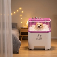 Baignoire en acrylique DPbathe pour toilettage d'animaux, extra large et profonde, chauffage à température constante, porte d'accès pour petits animaux et chats