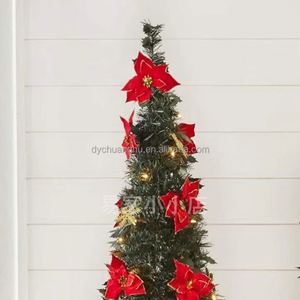 Árbol de Navidad Artificial Preiluminado con Luces LED de Alta Calidad de 4/5/6/7 pies, Adorno Plegable Tipo Pop-up con Luces Navideñas - Product Image 2