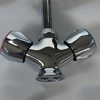 Robinet de cuisine à trou unique de style russe, 2 poignées, robinet de lavabo (poignées hexagonales rondes)
