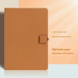 Wholesale Magnetic Custom Black Pu Leather Hardcover Modern Business Notebook Journal 80g <b>A5</b> Planner Custom Logo Promotional - Product Image 4