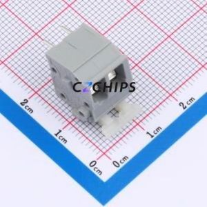 255-402 Spring Terminal Block Through hole Component (THT),P=5.08mm Connector 1x2P 5.08mm Gray 2P - Product Image 1