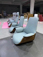 Chaise de bureau de luxe moderne avec roulettes en cuir, haute dossier, OEM, vente en gros