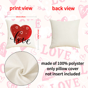 Set di <span class=keywords><strong>Federe</strong></span> e <span class=keywords><strong>Cuscini</strong></span> <span class=keywords><strong>con</strong></span> Cuore Rosso per San Valentino, Nuove Coperture per <span class=keywords><strong>Cuscini</strong></span> Decorativi <span class=keywords><strong>con</strong></span> Stampa di Lettere Rosse per Arredamento Casa - Product Image 4