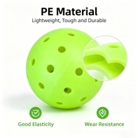 Balles de pickleball PE 48 trous, 74 mm, professionnelles, pour entraînement en extérieur et compétition