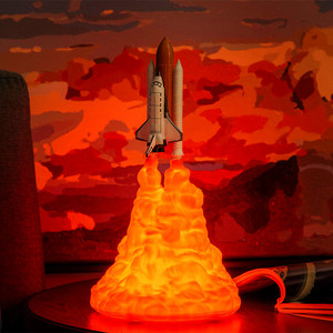 Lampe de nuit en forme de fusée d'impression 3D, navette spatiale de la NASA, Lampara De Cohete Con Luz Nocturna De Transbordador Espacial - Product Image 1