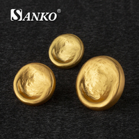 Boutons à tige SANKO écologiques en alliage de zinc plaqué or, surface concave irrégulière, couleur personnalisée, pour manteau, veste, costume, vêtement