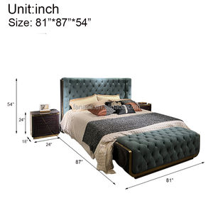 Alta qualità di lusso moderno tessuto di velluto teste <span class=keywords><strong>alte</strong></span> in legno telaio King Queen Size <span class=keywords><strong>letto</strong></span> con scatola di immagazzinaggio mobili letti a buon mercato - Product Image 6